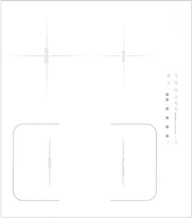 BOG Inductiekookplaat 4 Zones Wit Glaskeramische Inbouw Kookplaat met Stekker Elektrische Inductieplaat 3500W Touch Bediening Energiezuinig en Veilig Koken