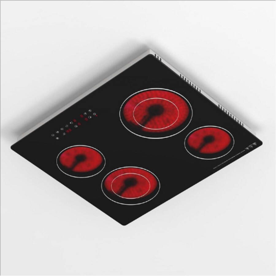 BOG Keramische Kookplaat 4 Pits 6300W Inbouw Elektrische Kookplaat 60 cm Touchbediening Timer Tot 99 Minuten Kinderslot Zwart Glaskeramisch Oppervlak Geschikt Voor Alle Pannen