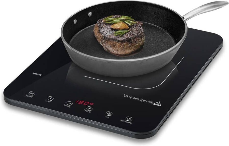 BOG Mobiele Inductiekookplaat 2000W – 10 Standen-Touchbediening- LED Display- Timer & Oververhittingsbeveiliging