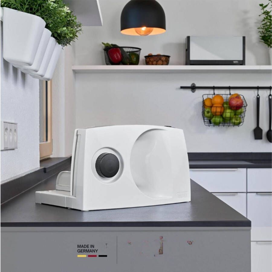 BOG Opklapbare Elektrische Allessnijder – Broodsnijmachine Met ECO-Motor – Krachtige En Compacte Snijhulp – Made In Germany