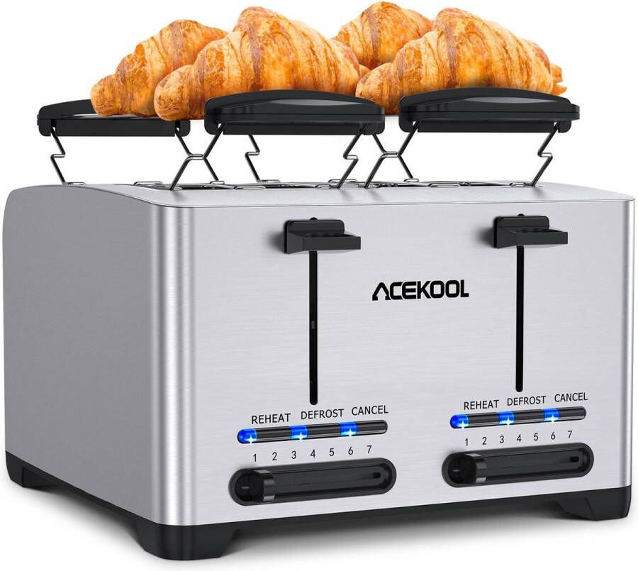 Boleen 4 plaks broodrooster Met ontdooi functie Broodroosters