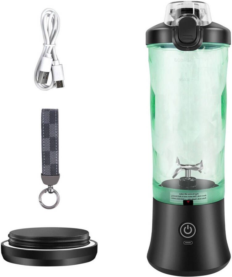 Bolt Edge Draagbare Miniblender Zyren USB Oplaadbare Smoothiemixer 600 ml Reisblender met Grote Capaciteit Blend IJs en Smoothies