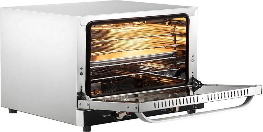 Bolt Edge Elektrische Convectie oven 47L – Tafelmodel Oven met Hete lucht oven – Incl. Dienbladen Heteluchtoven
