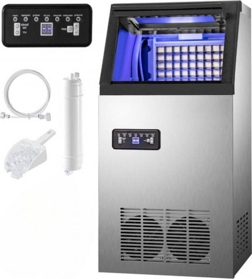 Bolt Edge Ijsblokjesmachine Deluxe Kubus Ijsmachine 68KG 24 uur Commerciële Ijsklontjes