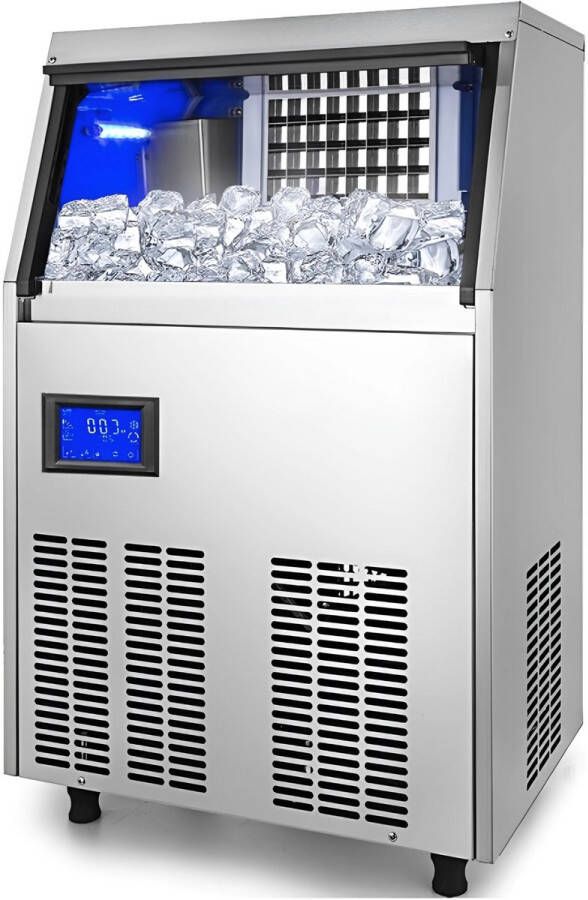Bolt Edge Professionele IJsblokjesmachine – 250W IJsblokjesmaker met IJsschep – 50KG per 24 uur – Zelfreinigingsfunctie Draagbaar Zwart