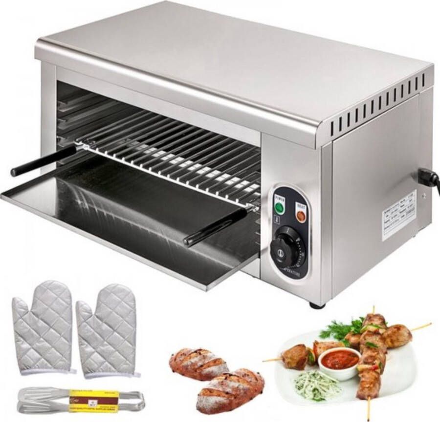 Bolt Edge Salamander Grill 2000W Vleeskuikens 450x260 mm Kaassmelter Professioneel Grillapparaat