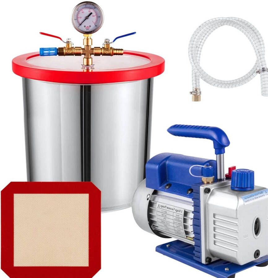 Bolt Edge Vacuumpomp Voor airco Olie 4 CFM 1 4 HP Met 3 Gallon Vacuümkamer Roterende Vacuümpomp Drukmeter Met Koelmiddelmeters