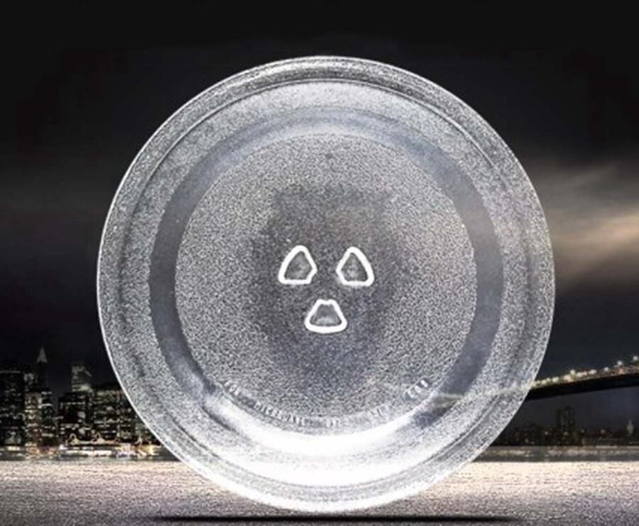 Bolture Magnetron Draaiplateau 24.5cm Glazen Magnetronschaal Glasplaat Voor Magnetrons Schotel 3 Inkepingen Universeel Glas