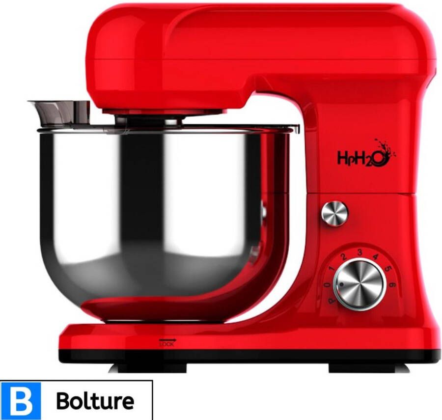 Bolture Mixer met Mengkom Handmixer Keukenmachine Multifunctioneel 4.5 Liter Kneden Kloppen en Mengen 1500 W