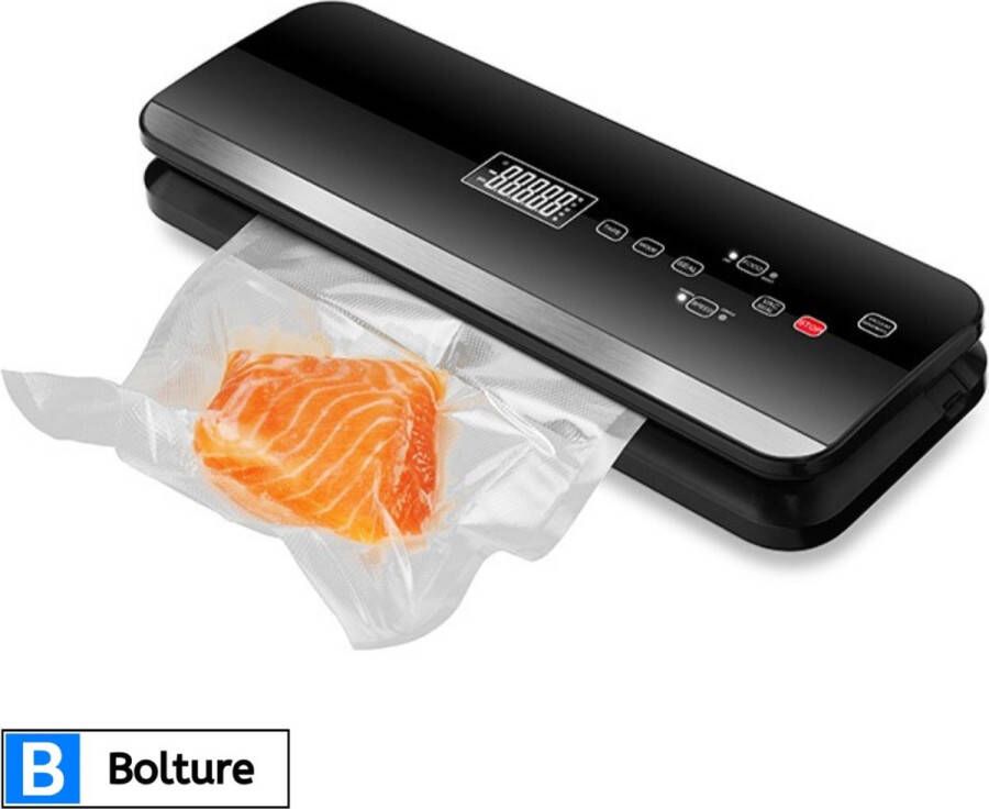 Bolture Vacumeermachine Vacuumzakken Vacuum Vacumeerapparaat met Touchscreen Vacuumsealer met Wijnbewaaraccessoire 120W 240V
