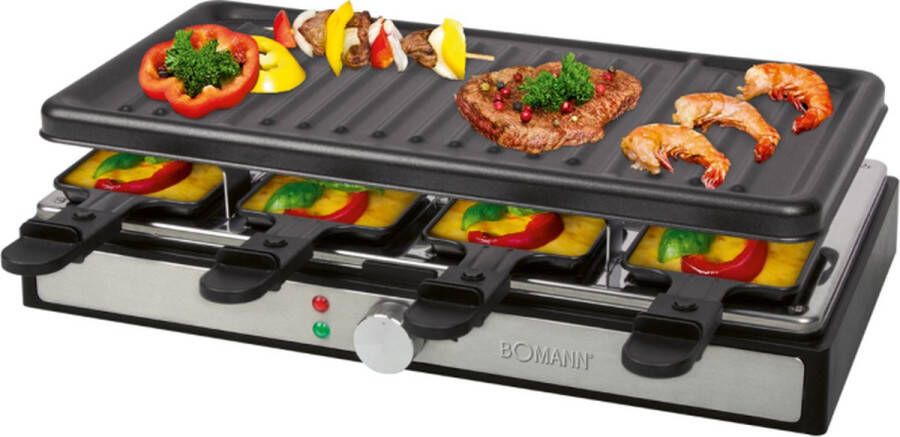 Bomann RG 6039 CB Gourmetset 8 personen -1400 W Zwart Roestvrijstaal