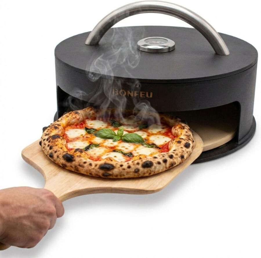 BonFeu Pizzaoven voor BonBiza en BonPlacha Houtgestookte Steenoven voor Authentieke Pizza's Brood en Meer 42x42x15cm