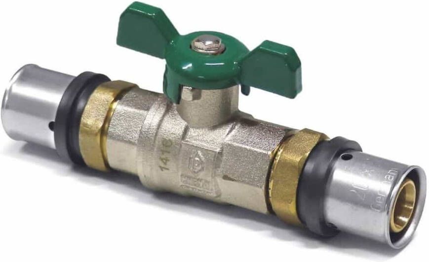 Boni-Shop Pressfitting Kogelkraan groen Vleugelgreep 16 x 2