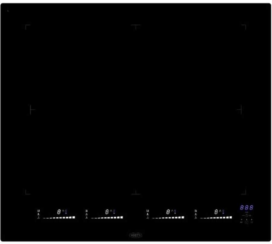 Boretti BIKB60 plaque Noir Intégré (placement) Plaque avec zone à induction 4 zone(s)