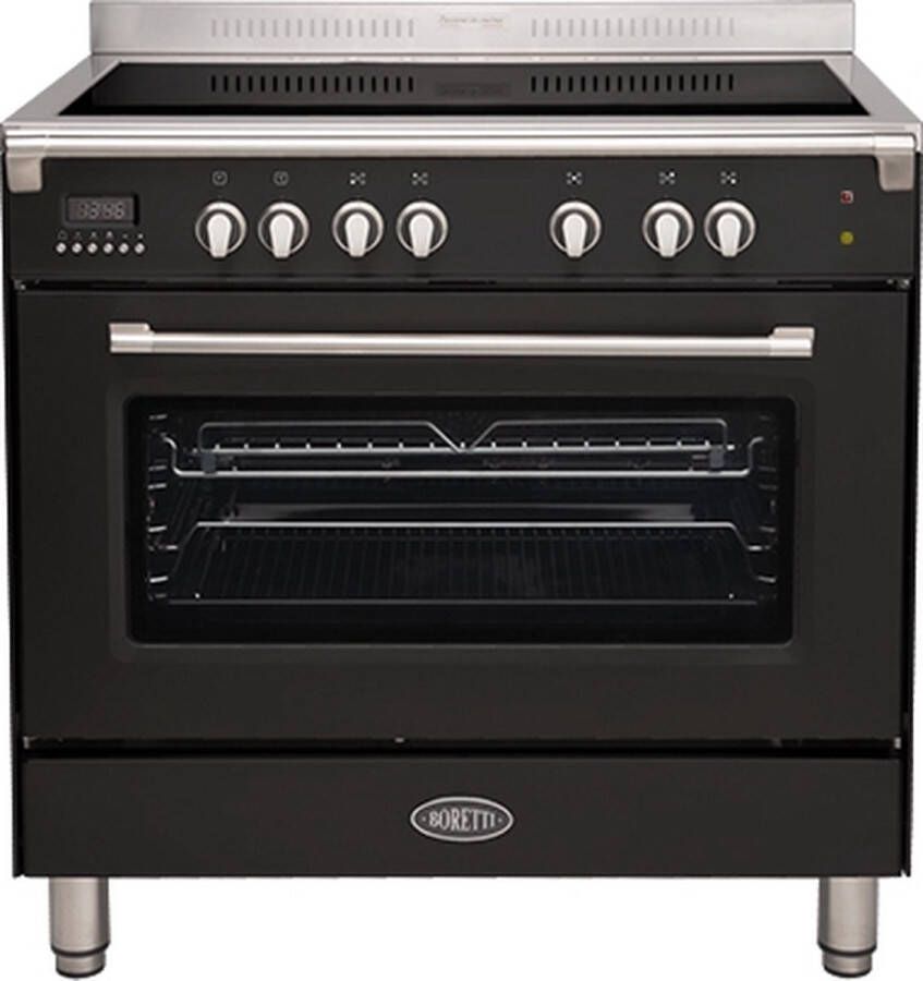 Boretti CFBI9015ZW fornuis Vrijstaand fornuis Electrisch Inductiekookplaat zones Zwart A