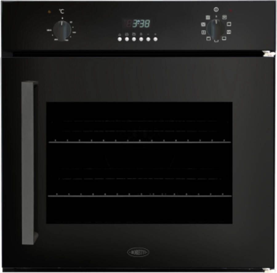 Boretti Oven BPMDN60ZWR Bakoven 60cm 9 functies incl. draaispit AN draaideur rechtssdr