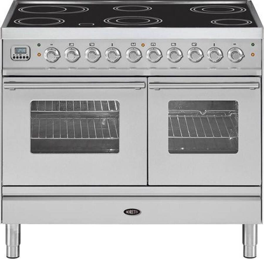 Boretti VPI-104 IX fornuis Vrijstaand fornuis Roestvrijstaal Zone van inductiekookplaat