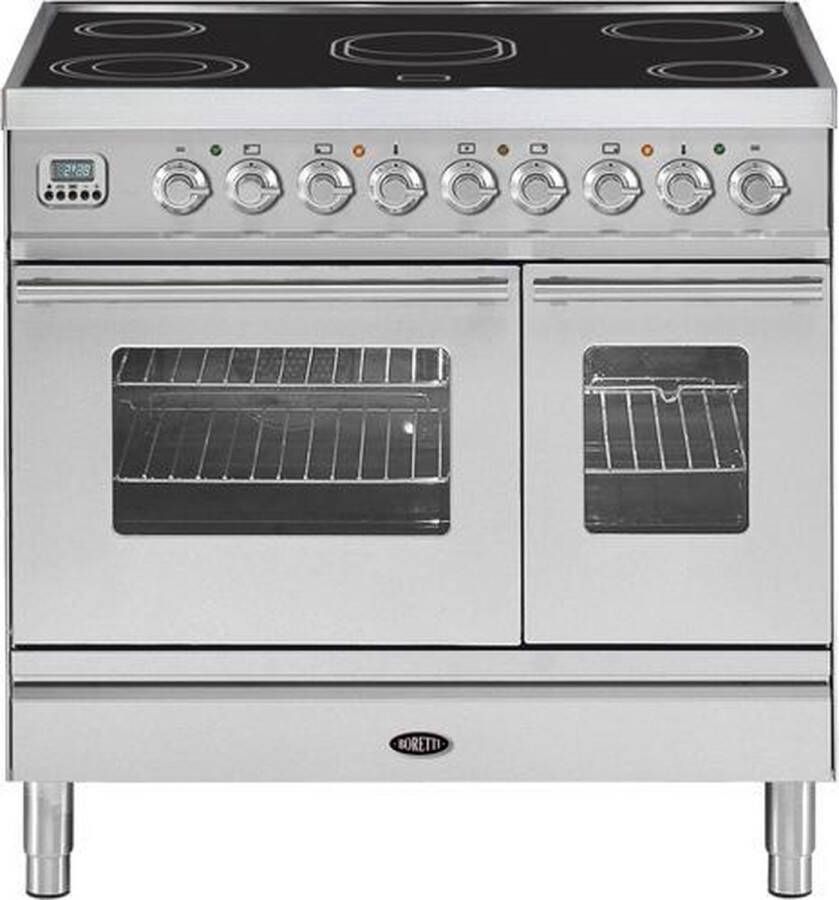 Boretti VPI-94 IX fornuis Vrijstaand fornuis Roestvrijstaal Zone van inductiekookplaat