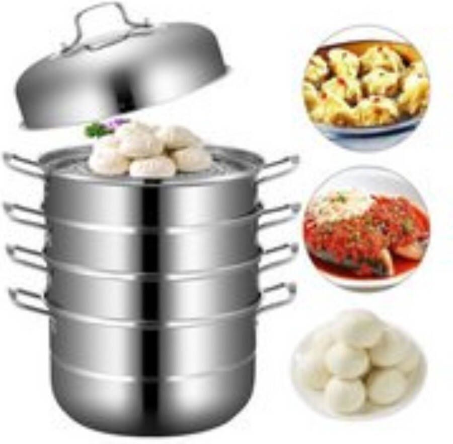 Boriso Stoompan 5-Laagse Stomer Stoomrek Stoomnet Stapelbare Stomer Roestvrij Staal