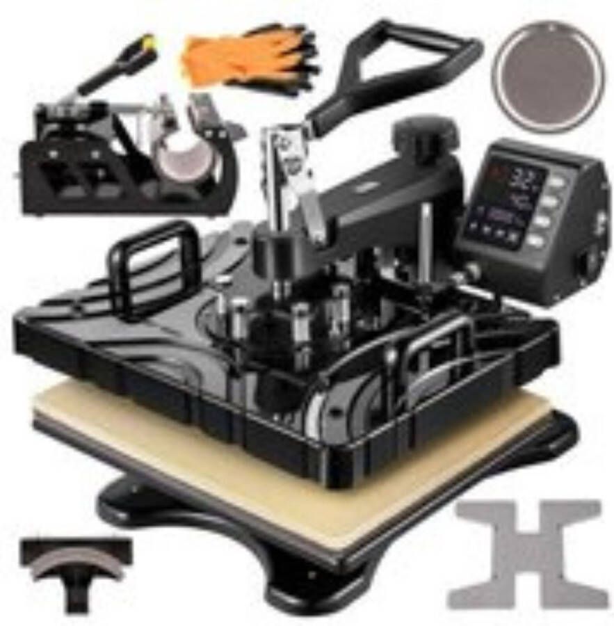 Boriso Warmte Pers – Professionele Hitte Pers – Transferpers – Heat Press Machine – Verstelbaar – 6 in 1 – 200 ℃