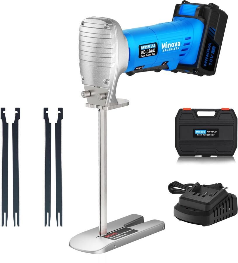 Borstelloze schuimrubberen snijder 8 inch kit 4 0 Ah 18 V snijden van alle dichtheid van rubber bekleding schuimkussen en flexibel plastic schuim zwaar snijgereedschap (draadloos)