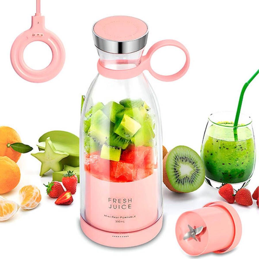 Borvat Roze Draadloze Blender To Go Smoothie Maker voor Onderweg Draagbare Mini blender