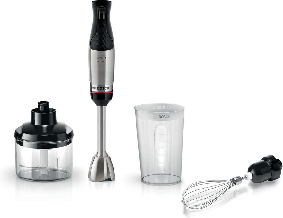Bosch ErgoMaster Series 6 Staafmixer 1200W QuattroBlade Pro Keramische Koppeling RVS