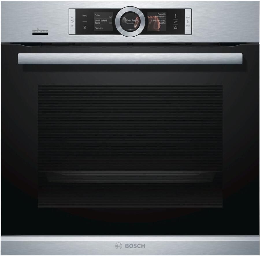 Bosch HRG6769S6B Inbouwoven Pyrolytisch + Hydrolytisch reiniging Home connect 71 l Kinderslot RVS Toegevoegde stoomfunctie voor verbeterd bakken en braden