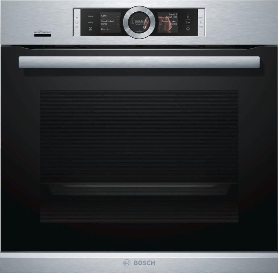 Bosch HRG6769S6B Inbouwoven Pyrolytisch + Hydrolytisch reiniging Home connect 71 l Kinderslot RVS Toegevoegde stoomfunctie voor verbeterd bakken en braden