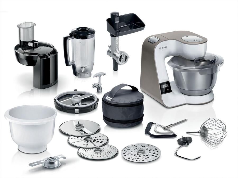 Bosch MUM5XL74 Serie 4 Keukenmachine met weegschaal en timer MUM 5 1000 W Wit Champagne MUM5XL74