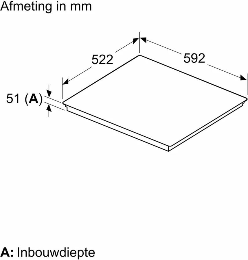 Bosch PVQ61CHB1E kookplaat Zwart Ingebouwd 59.2 cm Inductiekookplaat zones 4 zone(s)