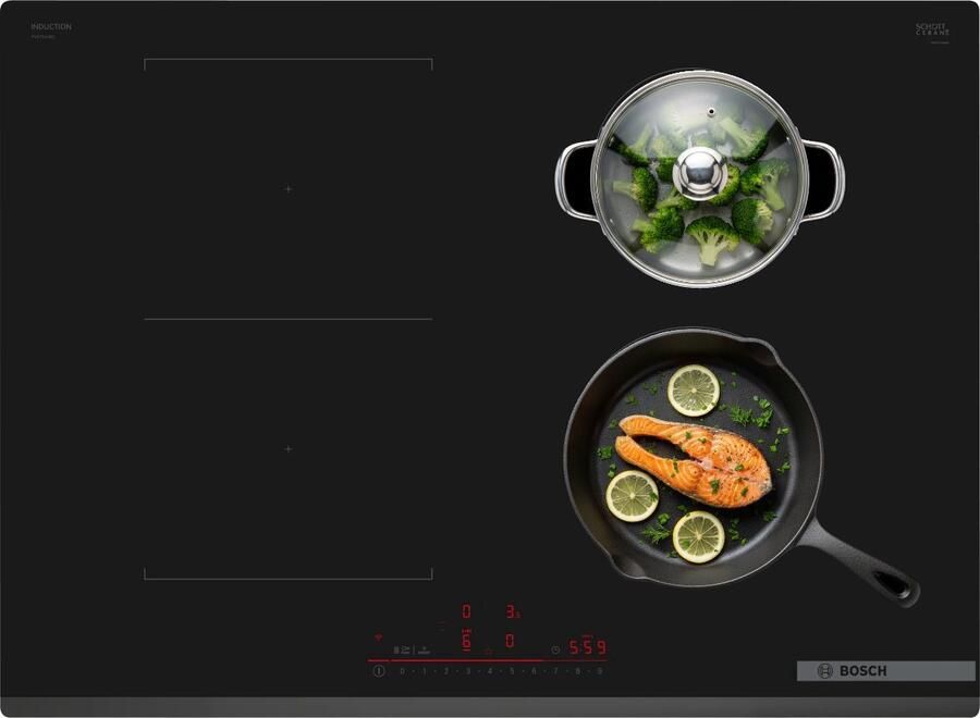 Bosch PVS731HB1E Inductiekookplaat 70 cm Zwart Sneller koken met PowerBoost -CombiZone Home Connect - Foto 2