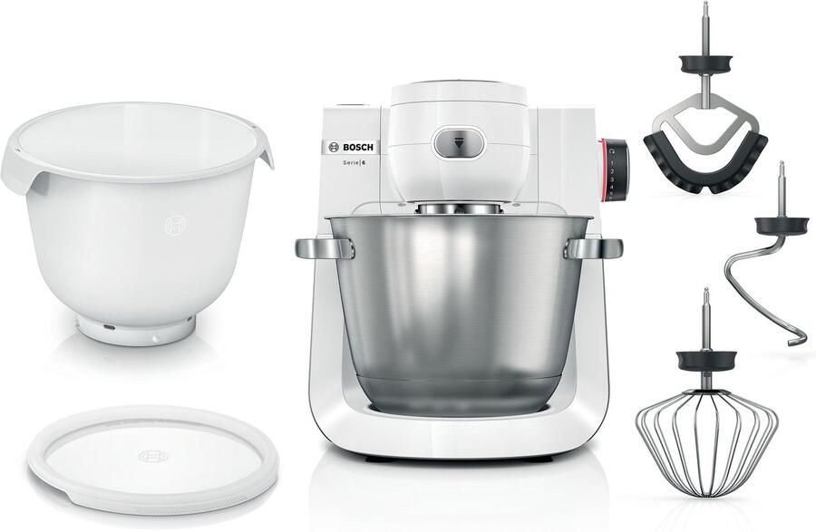 Bosch Serie 6 Keukenmachine 1600 W Wit RVS MUMS6EW18