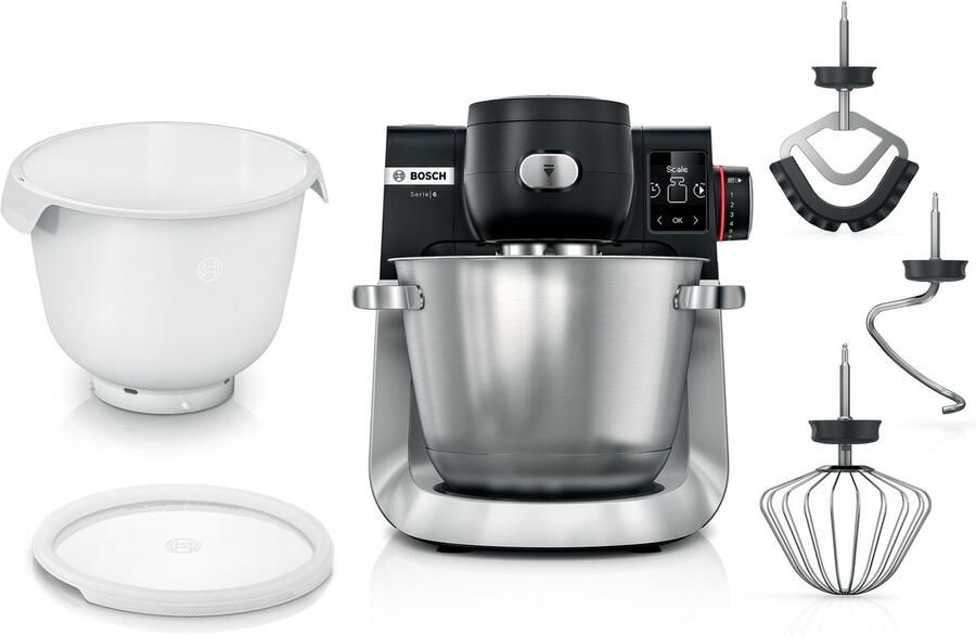 Bosch Serie 6 Keukenmachine met weegschaal en timer 1600 W Zwart RVS MUMS6ZS18