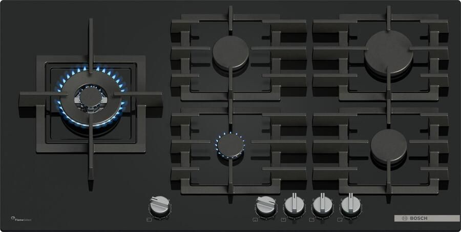 Bosch Serie 6 PPM9A6I40 kookplaat Zwart Ingebouwd 90 cm Gaskookplaat 5 zone(s)