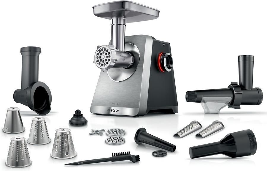 Bosch Serie 8 Vleesmolen MultiPower 2500 W Roestvrij staal MFWS860M