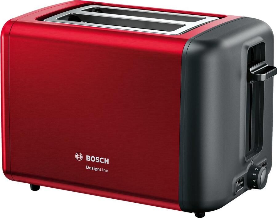 Bosch Tat3P424 Designline Broodrooster Rood Zwart