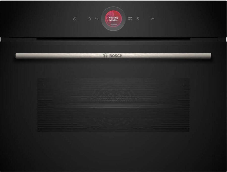 Bosch CBG7741B1 Serie 8 Compacte oven 60 cm x 45 cm Air Fry-functie: voor perfect en gezonde gefrituurde gerechten Eenvoudig te reinigen met pyrolytische zelfreiniging Home Connect