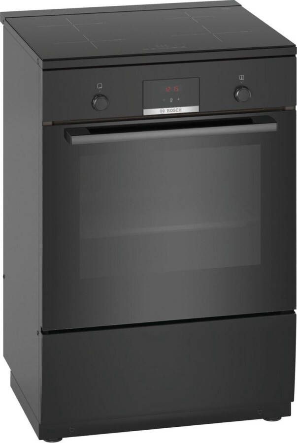 Bosch HLN39A060U Serie 4 Fornuis Vrijstaande Inductiefornuis 3D Hetelucht: gelijkmatige luchtverdeling -Zwart