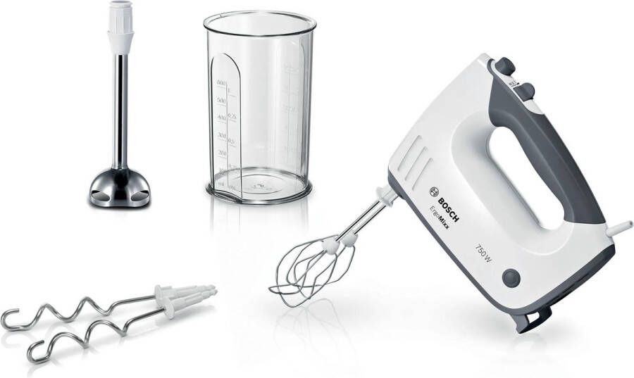 BOSCH Handmixer ErgoMixx MFQ37470 kneedhaken wit grijs