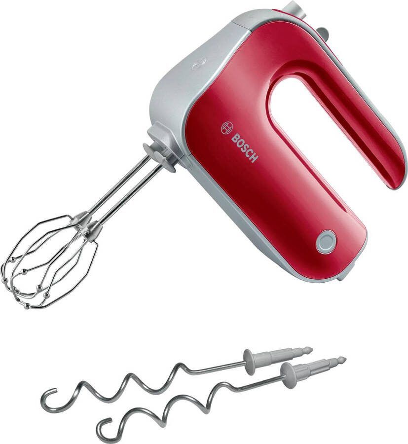 BOSCH Handmixer Styline MFQ40303 Edelst. Mixstaaf knethaken 5 standen rood