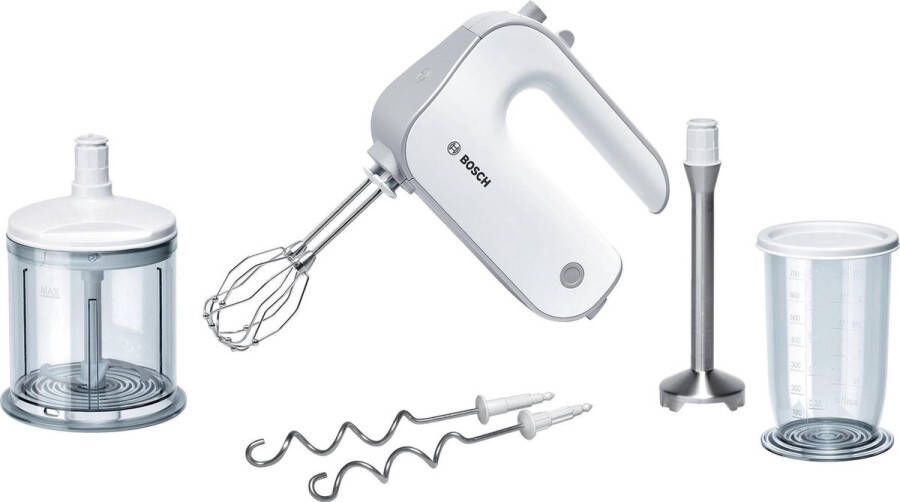 BOSCH Handmixer Styline MFQ4080 roestvrijstalen garde kneedhaken mixvoet 5 standen wit - Foto 3