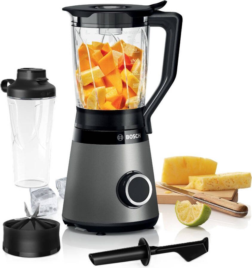Bosch Blender VitaPower Metallic coating 1200W 30.000 tpm 2 snelheden + turbo 2 L 4 verwijderbare messen