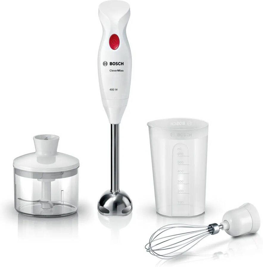 BOSCH Staafmixer CleverMixx MSM24500 Edelst. Mixvoet hakker garde wit