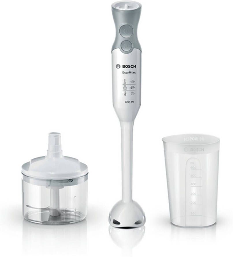 BOSCH Staafmixer ErgoMixx MSM66020 beker hakker 4 messen 12 standen wit
