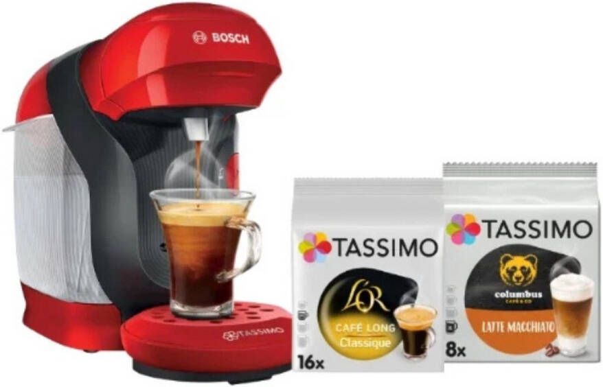 Bosch Multidranken-koffiemachine TASSIMO Style T11 Rood 1400 W + 2 verpakkingen Tassimo-capsules gratis
