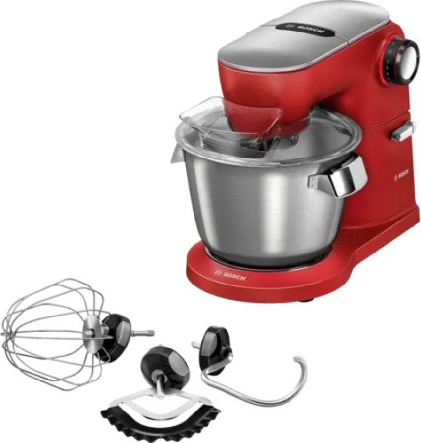 BOSCH Keukenmachine Kneedhaken meng- siliconen garde vaatwasmachinebestendig rood zilverkleur - Foto 2