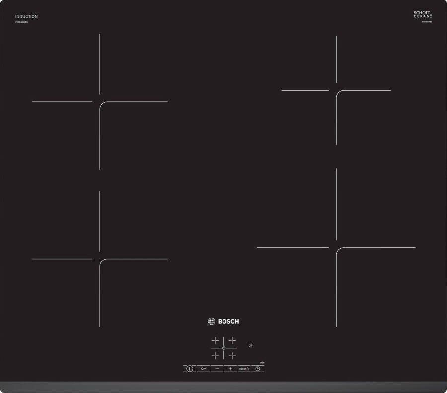 Bosch PIE63KBB5E Serie 4 Inbouw Inductiekookplaat -Nog sneller koken met PowerBoost 60 cm