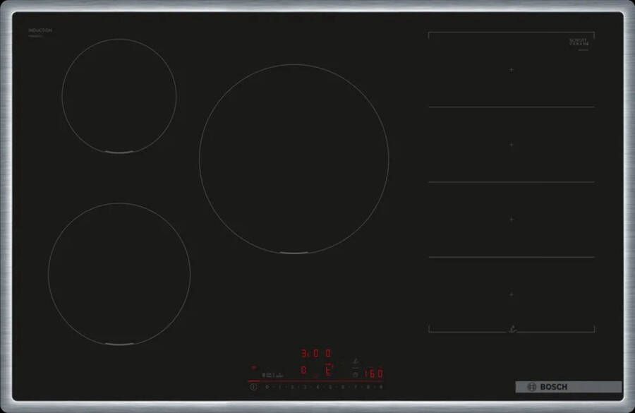 Bosch Serie 6 PXV845HC1E kookplaat Zwart Ingebouwd 80 cm Inductiekookplaat zones 5 zone(s)