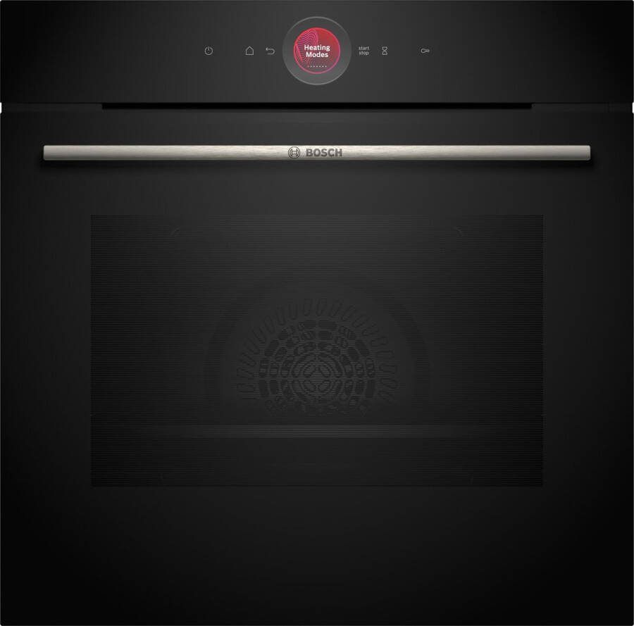 Bosch Serie 8 HBG7721B1 Inbouw oven 71L Eenvoudig te reinigen met pyrolytische zelfreiniging Air Fry-functie: voor perfect en gezonde gefrituurde gerechten Energielabel A+ Zwart